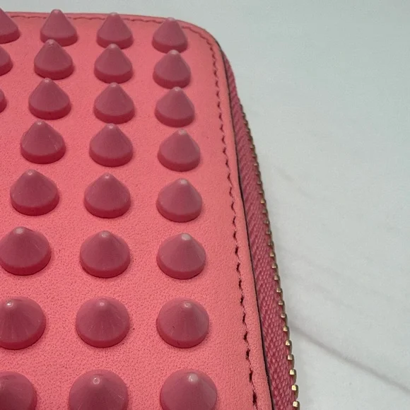 Christian Louboutin Studded Zip-Around Wallet - Pink - Picture 11 of 14